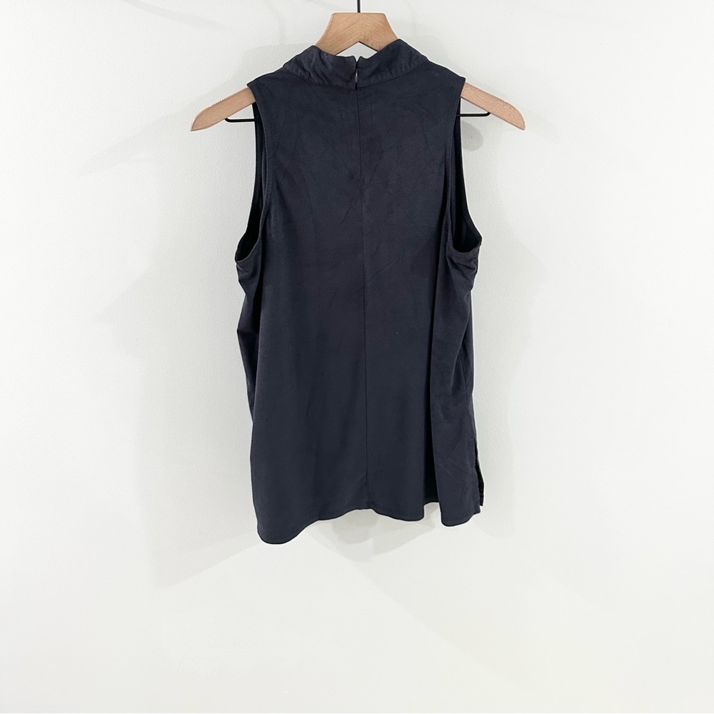 Veronica M Suede Choker Neck Tank Navy Size Medium - Picture 6 of 6